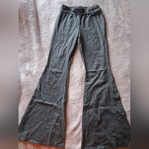 Chatcoal Gray Flare Stretch Pants Small Cotton